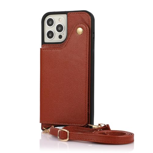 Sac porte-carte de crédit iPhone 12 en finition marron premium