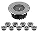 Produktbild ECD Germany 10er Pack LED Solar Bodeneinbaustrahler - Rund - Edelstahl - IP67 - für Terrasse - Außen Bodenspot Außenleuchte Gartenlampe