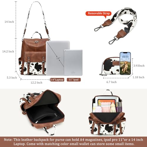 Image of AGLOD Backpack Purse for Women PU Leather Back Packs Designer Ladies Shoulder Bag Fashion Faux Work Travel Handbags