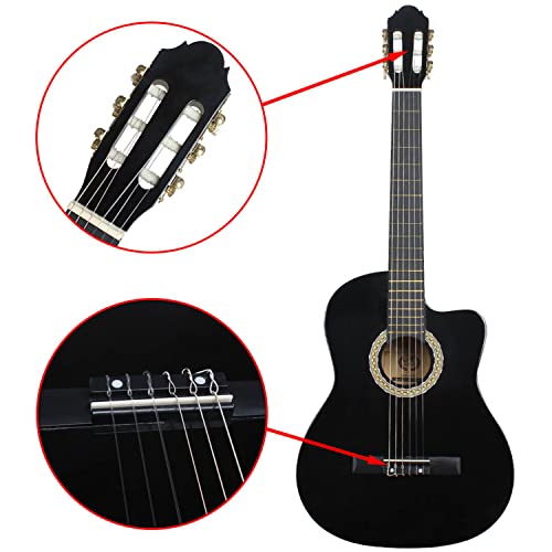 MEIeynt Guitare Acoustique Classique débutant 39 Pouces Kit de démarrage Adulte avec Sac de Transport accordeur de… - Les Beatles, Paul McCartney, John Lennon, RIngo Starr, George Harrison MEIeynt Guitare Acoustique Classique débutant 39 Pouces Kit de démarrage Adulte avec Sac de Transport accordeur de… – Image 4