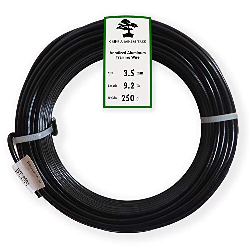 Anodized Aluminum 3.5mm Bonsai Training Wire 250g Large Roll (30 feet) - Choose Your Size and Color (3.5mm, Black)