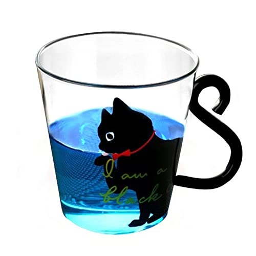Chá bonito do copo de vidro do copo de vidro do gato Chá do leite de café caneca Cocktail Vidros de