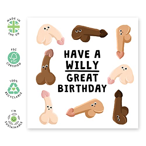Central 23 Cheeky Greeting Card - 'Have A Willy Great Birthday' - For Boyfriend Girlfriend Partner - Rude Birthday Card For Husband Wife - Comes With Fun Stickers #TOP1