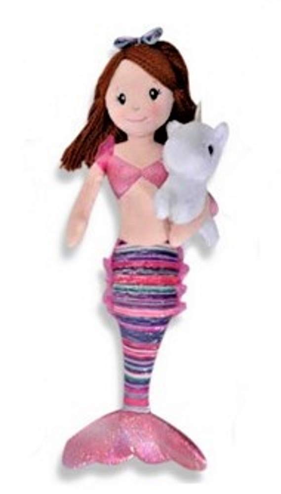 The Petting ZooGinger The Plush Boho Mermaid Doll with Her Friend Gidget The Unicorn- 43cm