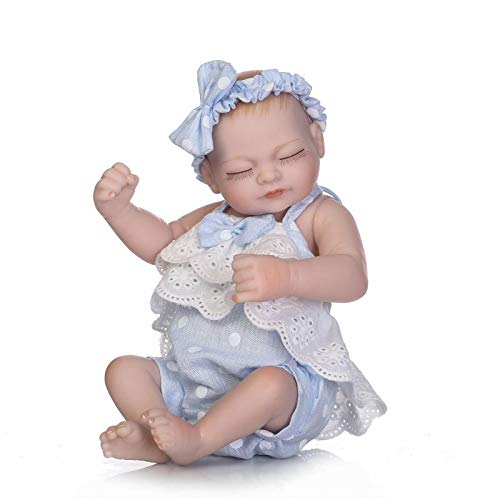 Reborn Baby Puppen Mini 10 Zoll 26cm Ganzkörper-weiche Silikon-Vinyl-Babypuppe Realistische Neugeborene schlafende Reborn Babypuppen lebensechtes Weihnachtsgeburtstagsgeschenk Cover