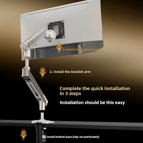 Image of NB Ergonomic 17-32 inch Monitor Desk Arm 360 Degree Movement Heavy Duty 2-12 kgs Load Capacity (Silver, Single Arm)