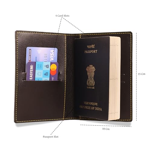 Image of The Bae Gift Unisex Passport Cover for Men & Women | Printed, Classy & Stylish | Vegan Leather Passport Cover for Travel (Black)