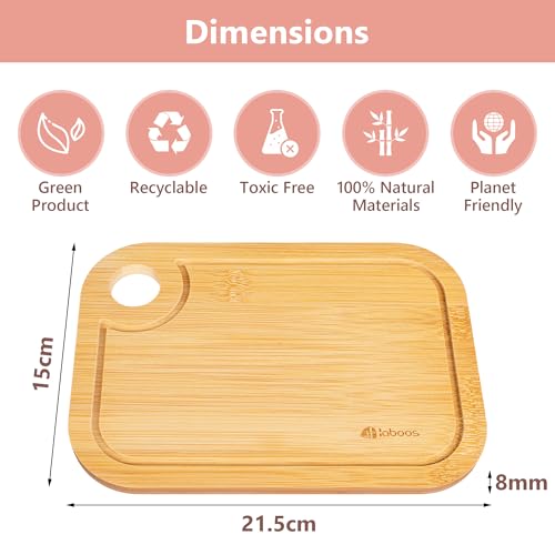 Set de 2 tablas de cortar pequeñas de bambú miniatura 3