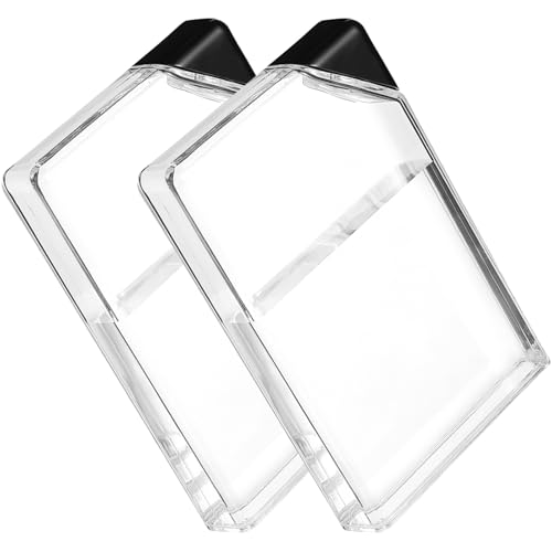 GALPADA 2 Piezas Botellas Planas de Agua con Tapa Triangular Botella Deportiva Ligera de Plástico para Viaje y Uso Diario Diseño Compacto para Deportes y Actividades al Aire Reutilizable