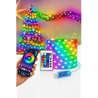 Pisca Pisca Natal Smart 10m 100 Leds Bluetooth | Controle Remoto e App Celular | 6 Funções Piscantes USB Prova d’Água IP68 – Decoração Natal Festa