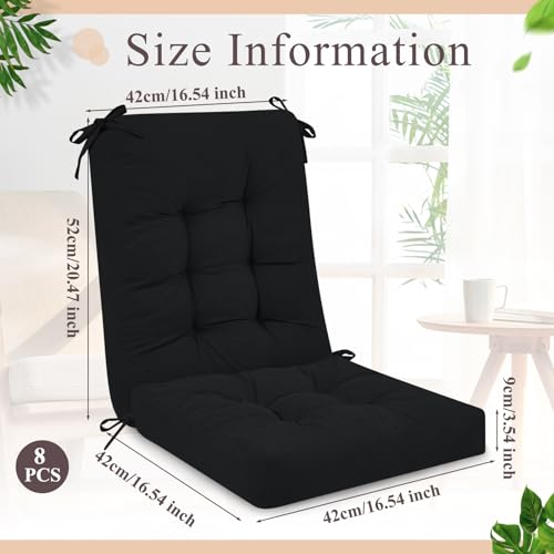 Image of Juexica Black 17 x 17 Inch 4 Sets Outdoor Patio Chair Cushion