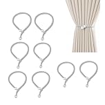 Shirene Curtain Tie Backs,8 Pcs Curtain Ties,Adjustable Curtain Tiebacks Pearl Curtain Tiebacks Straps Buckles for Drapes Home Decor,for Home Office,Hotel Window Decorative