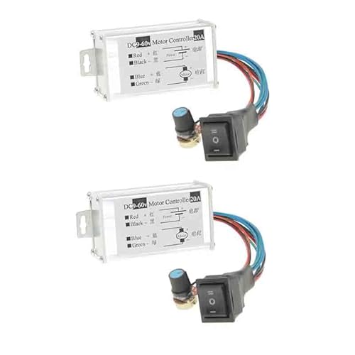 DC���[�^�X�s�[�h�R���g���[�� DC 12V 24V 36V 48V 60V �p���X�� PWM ������ �K�o�i�[ 1200W 20A CW/CCW ���[�^���[�X�C�b�` 2��