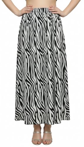 Image of VAGISHA Women's 4-Metre Flared Long Skirt | Skirts for Women Long Length | Long Skirts for Girls | Ethnic & Boho Printed Wear with Elastic Waist | Perfect for Party, Festive & Casual Look