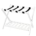 Welland WHM100-200 Wood Folding Luggage Rack with Shelf, White