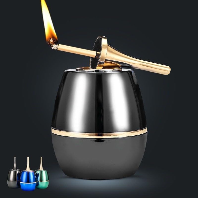 Million Times Match Lighter, Table Kerosene Soft Flame Lighter,oil-electric Lighter, Match Lighter Kerosene Refillable Lighter, Cool Lighters Gifts for Men Father Husband, Collection, Decoration(Black