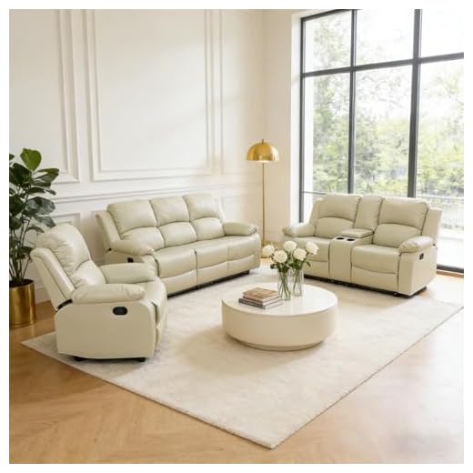 Breathable Leather Recliner Sofa Set