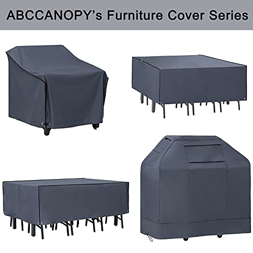 Abccanopy Outdoor Rectangular Patio Furniture Covers 600D Oxford Heavy Duty Table Cover Waterproof Windproof Anti-Uv Dust Proof Protective Covers Dining Table & Chair Set Cover 90X64X28 Inches #TOP6