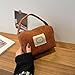 ZGHQHCDRH Cute Corduroy Mini Tote Bag with Bear Patch, Compact Zippered Handbag for Women, Fashionable Casual Carry-All Pouch (Brown)