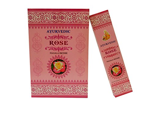 Incenso Ayurvedico Masala Rose 12X12 Bastoncini = 144 Pezzi Fatti A Mano In India