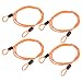 M METERXITY 4 Pcs Security Cables - Plastic Coated Steel Locking Rope Apply to Outdoor/Bicycle/Travel (2.5mmx1m, Orange)