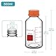 stonylab Medienaufbewahrungsflasche mit GL45 Orange-Schraubverschluss, Borosilikatglas, 500 ml, für den Laborgebrauch, 1 Stück