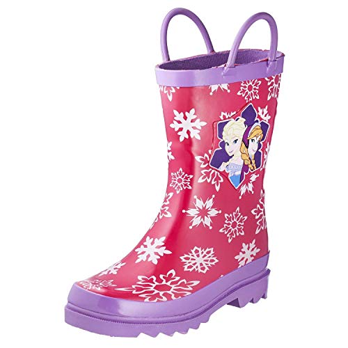 Disney Frozen Girls Anna and Elsa Pink Rain Boots - Size 13 M US Little Kid