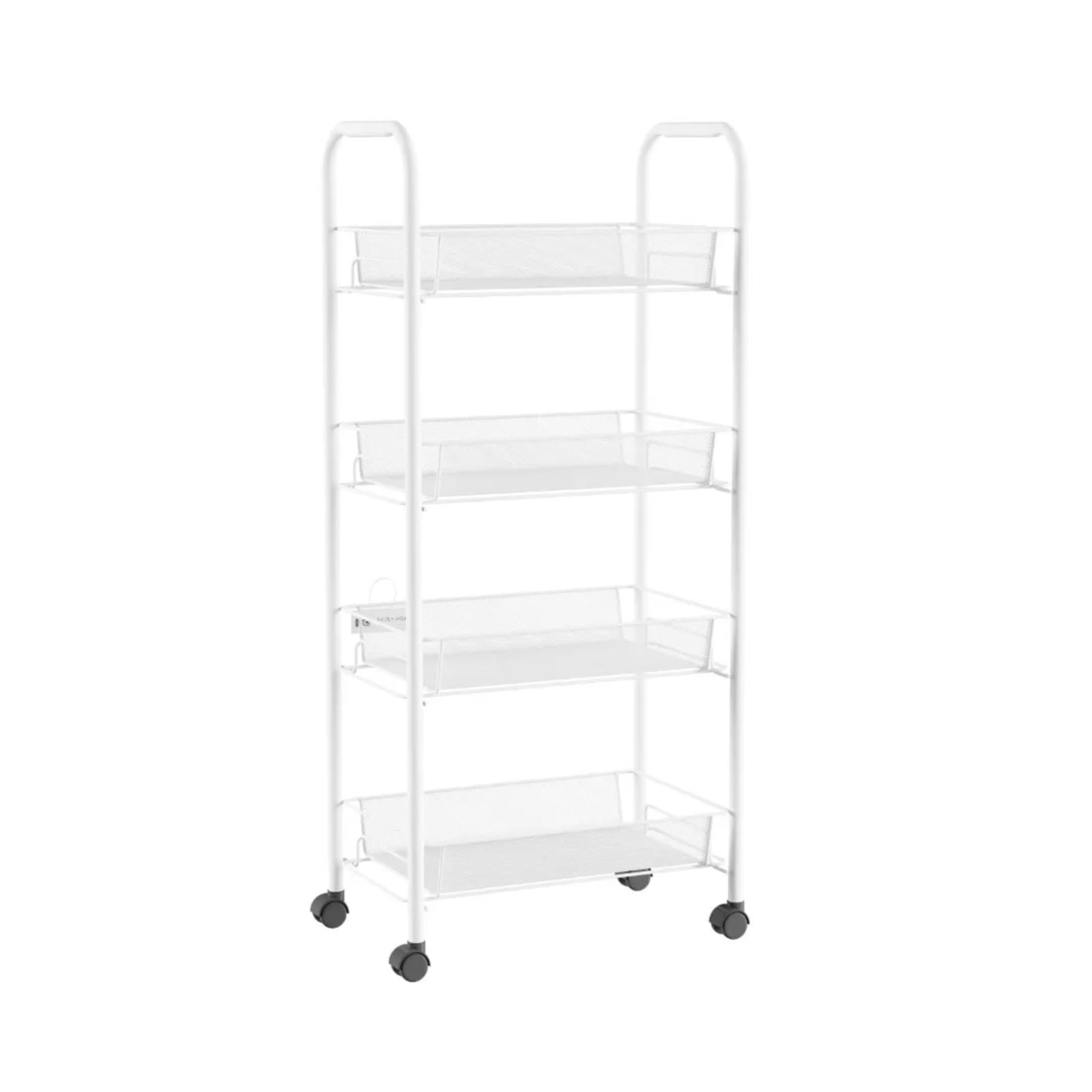 Carrelli di servizio Carrello con ruote stretto a 4 livelli for riporre oggetti in casa e in ufficio (bianco) di servizio vassoio rimovibile da bar cucina rotelle Organizzazione