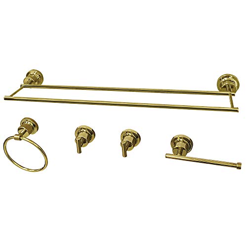Kingston Brass BAH821330478PB Concord Bathroom Hardware Set, Polished Brass