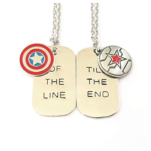 AYJBDGR Lovers Brother Friendship 2PK BF Dog tag Superhero Captain Americ Winter Soldie necklace Gifts for Men Woman girl(1)