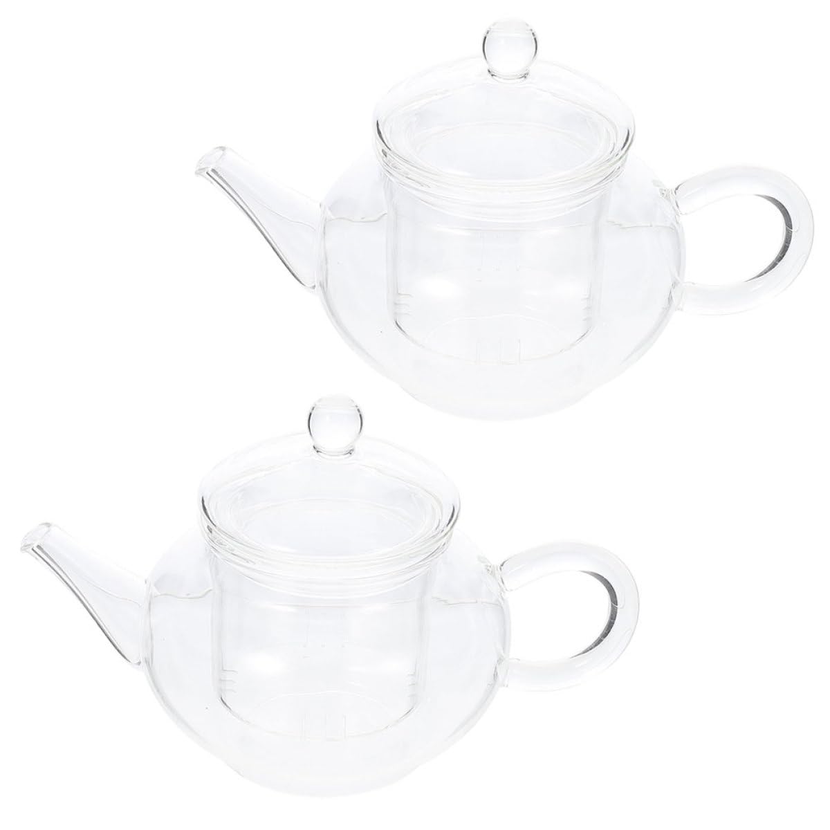 2 Stück Dickwandige Teekanne aus Glas mit Abnehmbarem Teesieb 250ml Handliche Teekessel für Zuhause und Büro Hitzebeständig und Bruchsicher