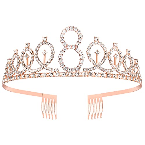 SZHUIHER Fascia e diadema per 8° compleanno per