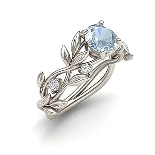 JD Jewls Women Floral Transparent Diamond Flower Vine Leaf Rings Engagement Wedding Rings (8)