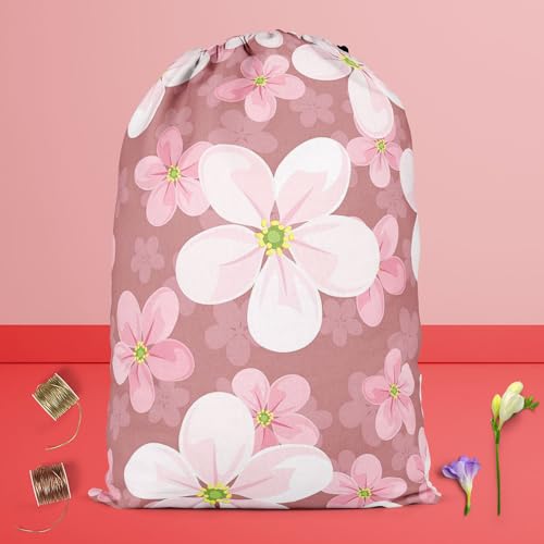 Image of ArtzFolio Cherry Blossoms D2 | Reusable Sack Bag | Bag for Gym, Storage, Vegetable & Travel