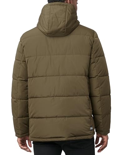 Image of Nautica Men's Midweight Quilted Faux Memory Puffer Jacket -Adjustable Hood Insulated Winter Coat