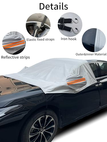 Image of Car Cover for Ice and Snow, Car Windshield Cover with Side Mirror Protectors, Winter Car Accessories for Cars, SUVs, Vans, Windproof and UV Protection