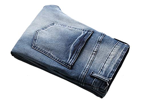 LAMKUKU Men's Ripped Jeans Slim Fit Casual Distressed Denim Pants 7