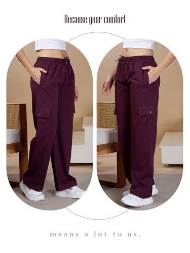 Image of CUPID Women Smart Slim Fit Easy Wash Cotton Cargo Pants