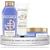 DESSANGE - Routine Cheveux Nutri-Correctrice Blond Californien - Shampoing 280ml + Masque 280ml + Soin Patine Bleu 140ml - Nourrit & Illumine Le Blond - Cheveux Blonds, Colorés Ou Décolorés
