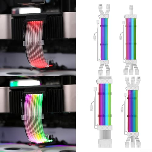 Cables de fuente de alimentación RGB con tiras LED integradas para llamativos edificios de PC y aumentos de rendimiento (12P) - imagen 5