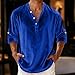 Cambkatl Loose Velvet Henley Shirts for Men Button Up V Neck Long Sleeve Vintage Business Casual T-Shirt