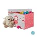 Relaxdays Baúl Juguetes Princesa, Plegable con Tapa, Puff Almacenaje Infantil 33 l, 31x48,5x31 cm, Poliéster-DM, Rosa