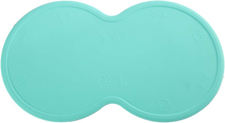 Vim Tree Pet Feeding Mat for Dog Cat Silicone-Waterproof-Non Slip Pet Bowl Placemat Green