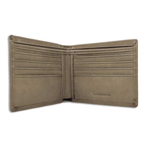LaserGram Faux Leather Bi-Fold Wallet, Electrician, Personalized Engraving Included (Light Brown)2