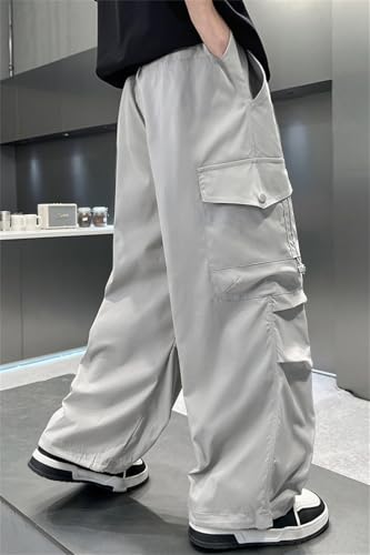 SANGTREE Boy's Cargo Parachute Pants Quick Dry Lightweight Pleated Front Hiking Pants, 4-14 Years4