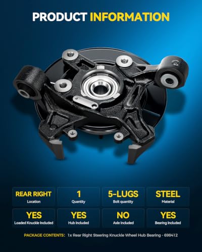 Image of PHILTOP Rear Right Knuckle Wheel Hub Bearing for 2006-2010 Ford Explorer