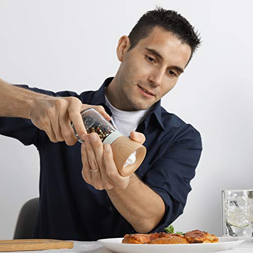 Salt And Pepper Grinder Set Wood Vevok Chef Adjustable Coarseness Refillable Pepper Grinder Mill Wooden Farmhouse Cute Salt And Pepper Shaker For Green Salt Grinder Kitchen Gift #TOP1