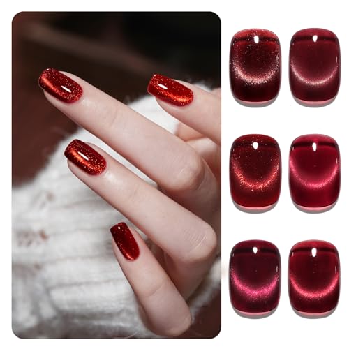 GAOY Cat Eye Gel Nail Polish Set with Magnet for Green Blue Pink Glitter Holographic Cat Eye, Salon Gel Manicure and Nail Art DIY at Home, Minty Fresh 0.25 fl.oz