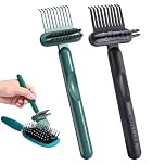2pcs 2-In-1 Hair Brush Cleaner, Mini Hairbrush Cleaners Tool, Small Portable Comb Cleaning Tools, Suitable Brushes Removing Hair and Dust for Home Travel and Salon (Black and Green)