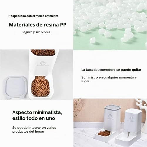 Dispensador de Alimentos/Agua Fuente Automática- 3.8X Piezas- Alimentación para Perros/Gato/Accesorios Cuenco para Animales Domésticos BPA Free
